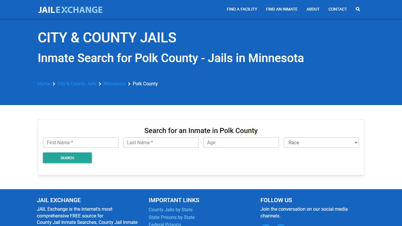 Locate an inmate in Polk County, Minnesota - Jail Exchange